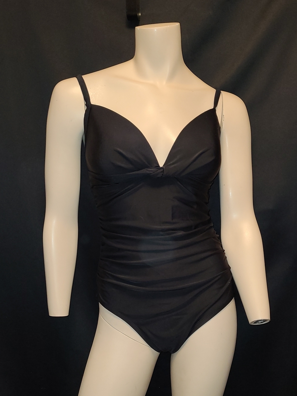 Merona Black One-Piece Swimsuit with Adjustable Straps